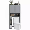 Meuble de rangement HOMCOM au-dessus des toilettes, organisateur de salle de bains moderne avec 2 portes et porte-papier toilette, gain de place autoportant