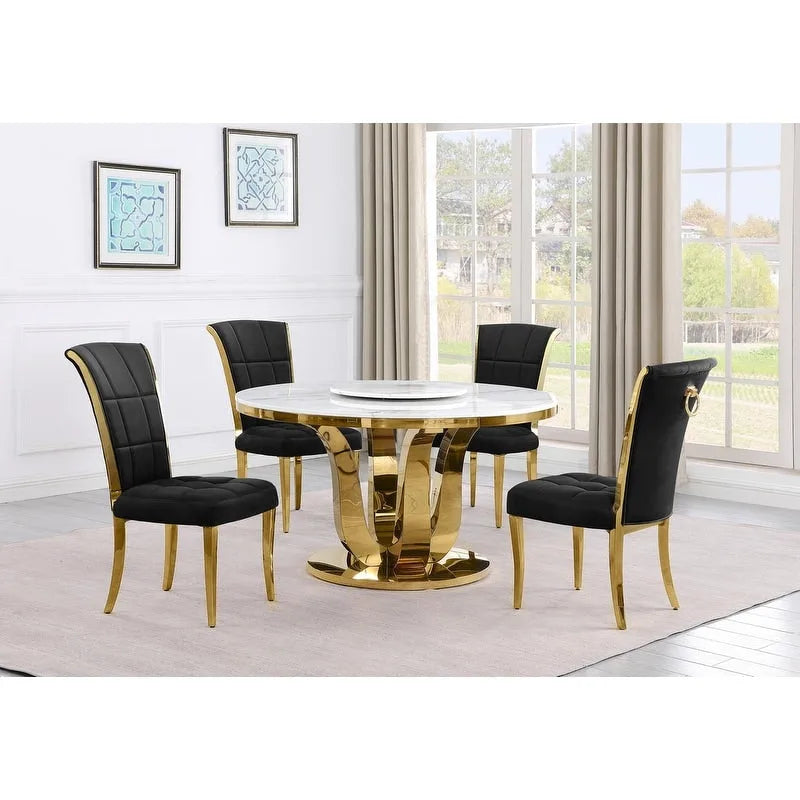 Ensemble de salle à manger rond Best Quality Furniture D325-SC324-7 de 5 pièces
