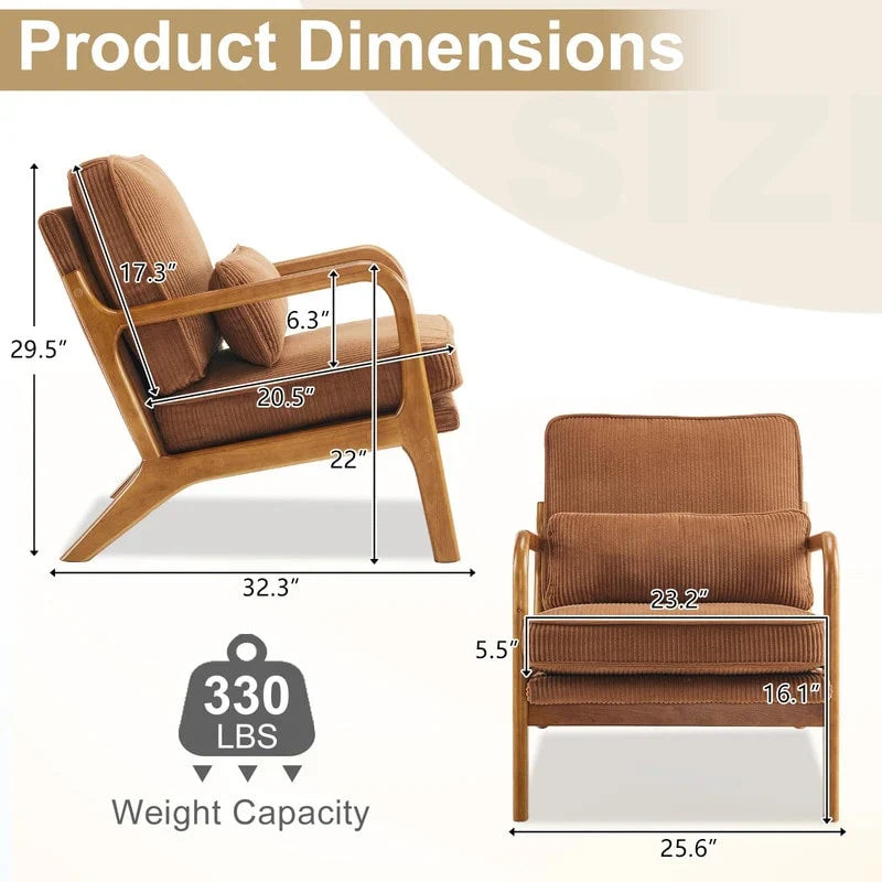 Fauteuil d’appoint rembourré moderne du milieu du siècle
