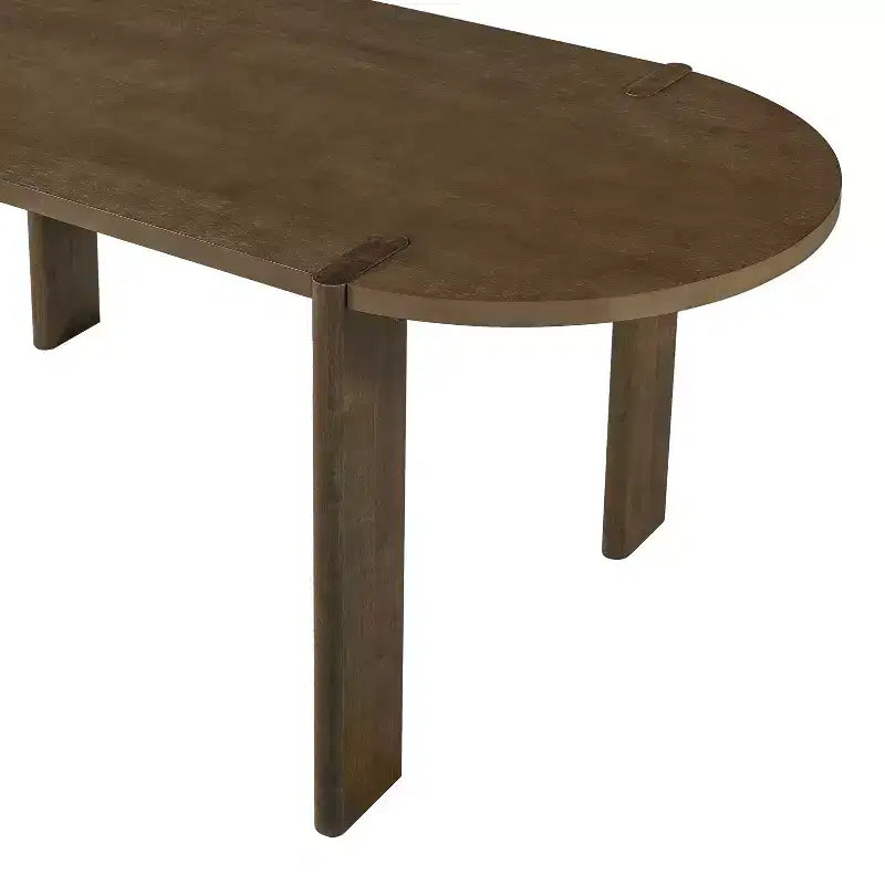 7-delige ovale eetkamertafelset voor 6 personen, grote familiekeukentafel van 71 inch met 6 gevoerde eetkamerstoelen, walnoot - Christopher Knight Home