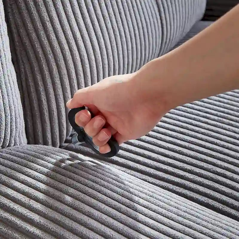 Fauteuil inclinable pivotant et berçant en velours côtelé, avec repose-pieds, pour le salon