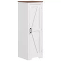 Meuble de rangement de style champêtre HOMCOM avec étagère réglable, meuble d'appoint à porte de grange unique pour salon, meuble garde-manger bas, blanc