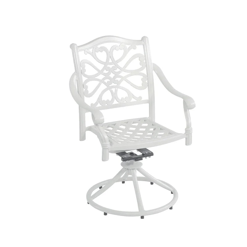 5-teiliges Esszimmer-Set für die Terrasse aus Aluminiumguss mit 4 drehbaren Stühlen