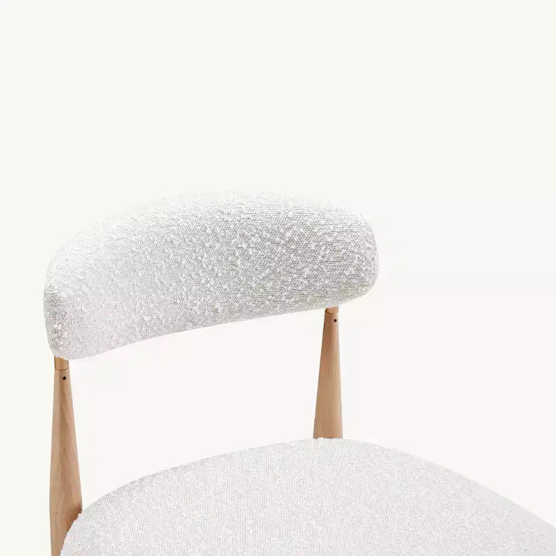 Bouclé barkrukken zonder armleuningen voor de eetkamer, set van 4, met metalen poten met houtnerf voor keuken, woonkamer, restaurant of café - Morden Fort
