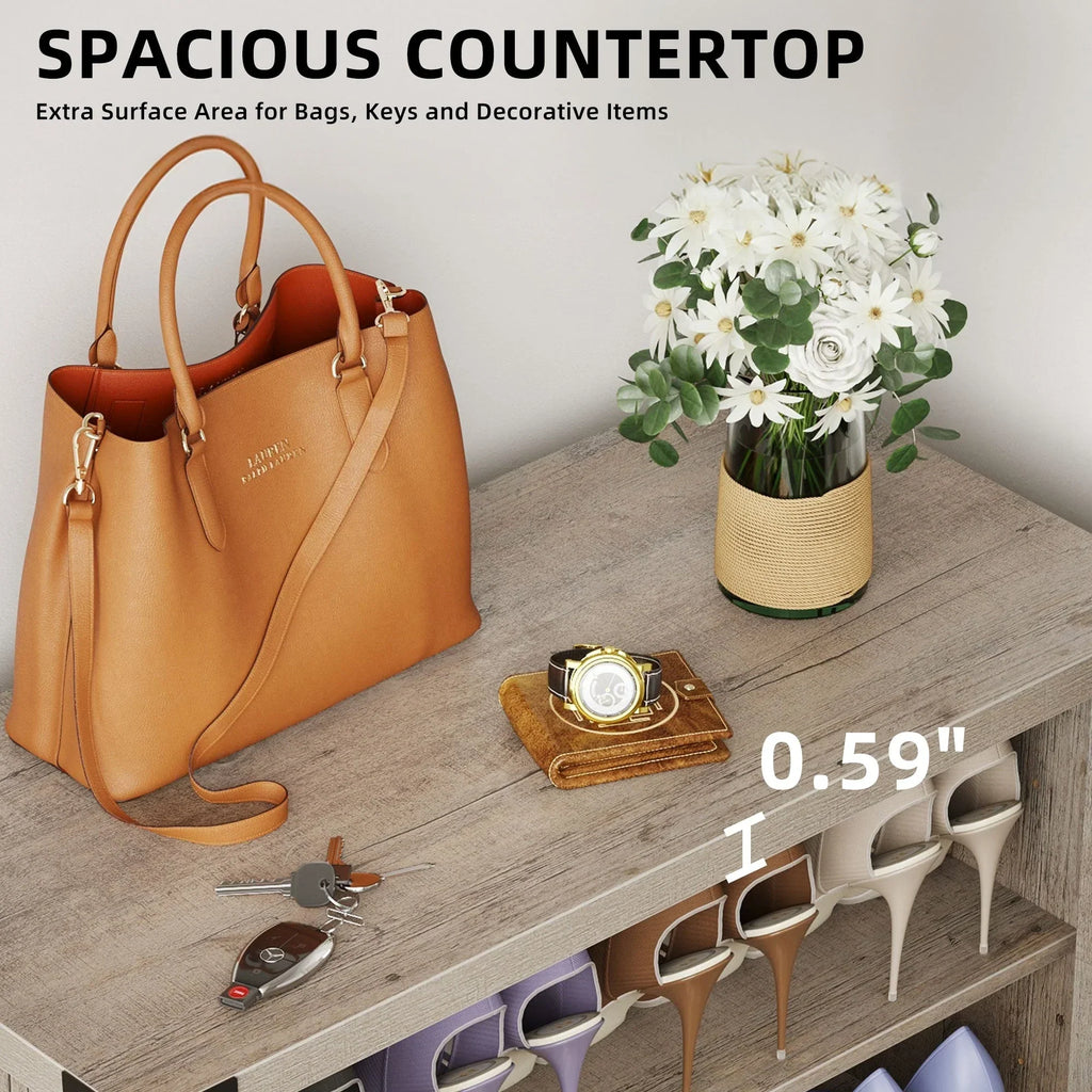 Meuble à chaussures Moasis à 5 niveaux pour 20 paires avec doubles portes, pour l’entrée