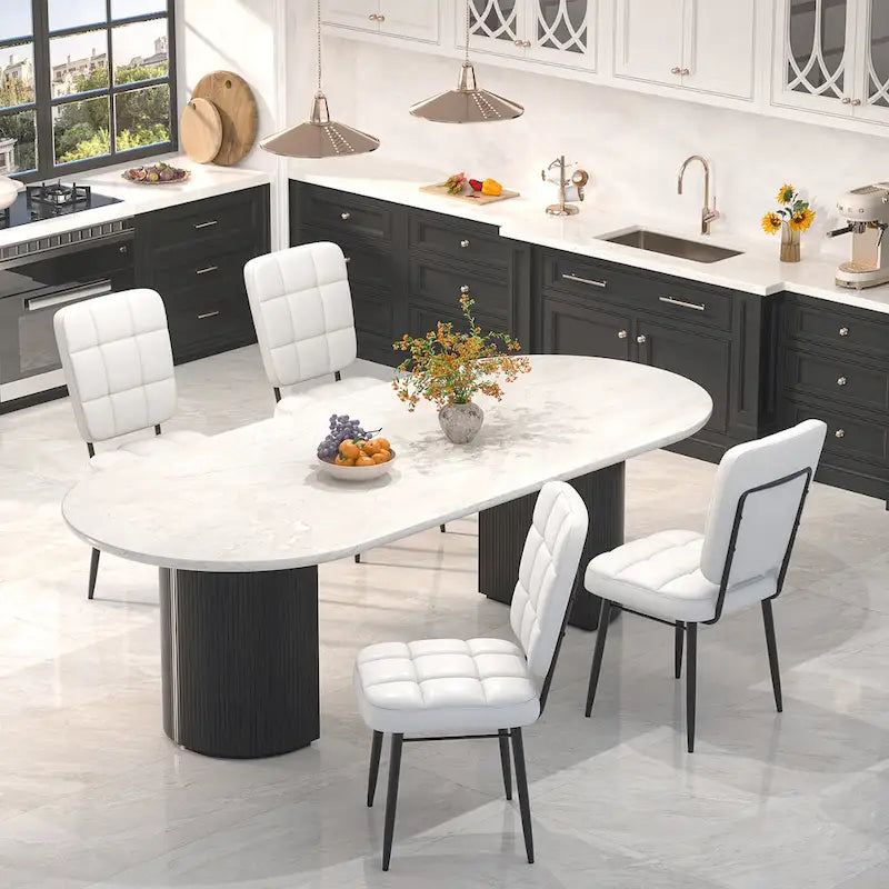 Moderne eetkamerstoelen, set van 2/4/6/8, gestoffeerde keukenstoelen met dik kussen voor de eetkamer