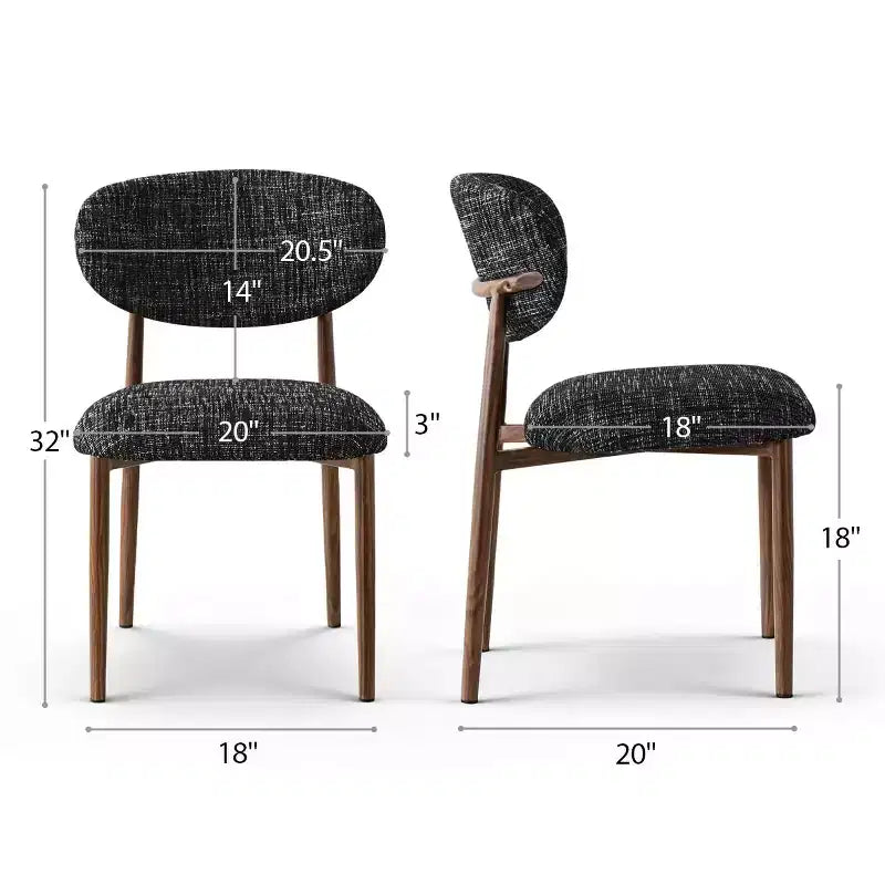 Set aus 4 modernen, gepolsterten Esszimmerstühlen mit geschwungener Rückenlehne, armlosen Seitenstühlen mit Eisenrahmen für Esszimmer und Küche – Panipeachy