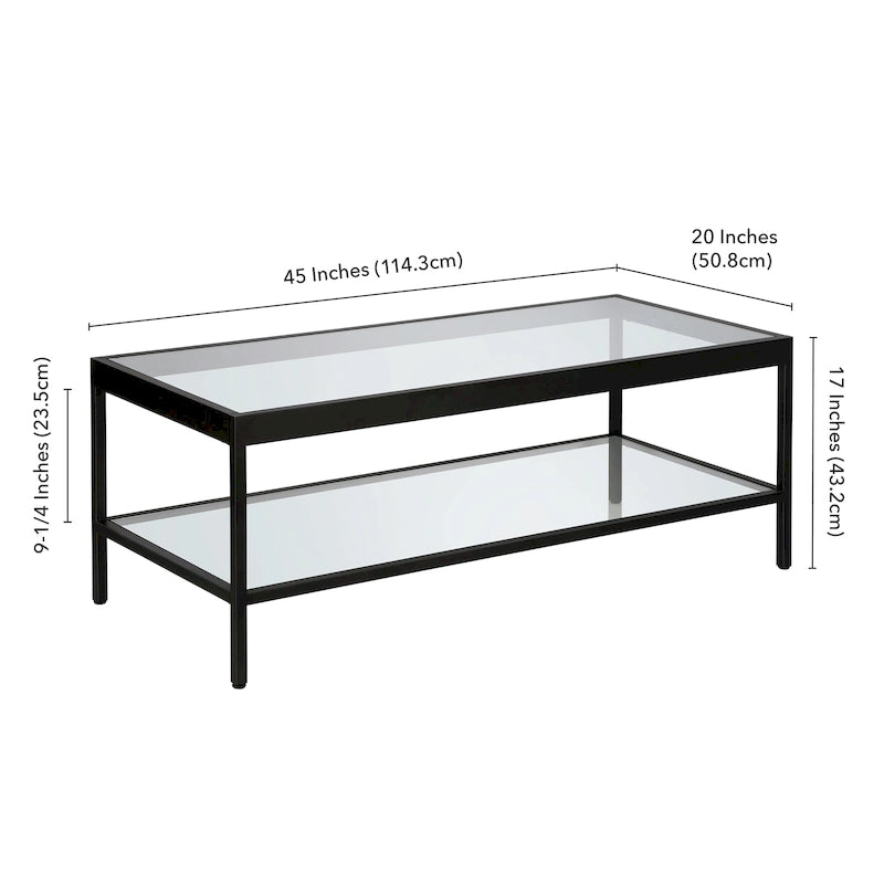 Alexis salontafel van metaal en glas