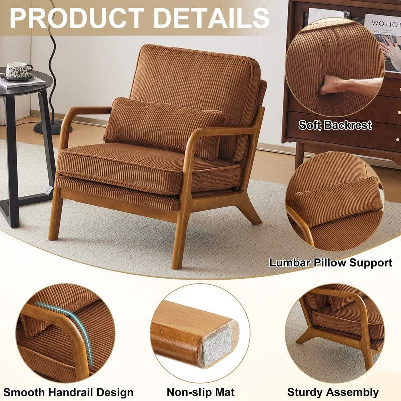Fauteuil d’appoint rembourré moderne du milieu du siècle