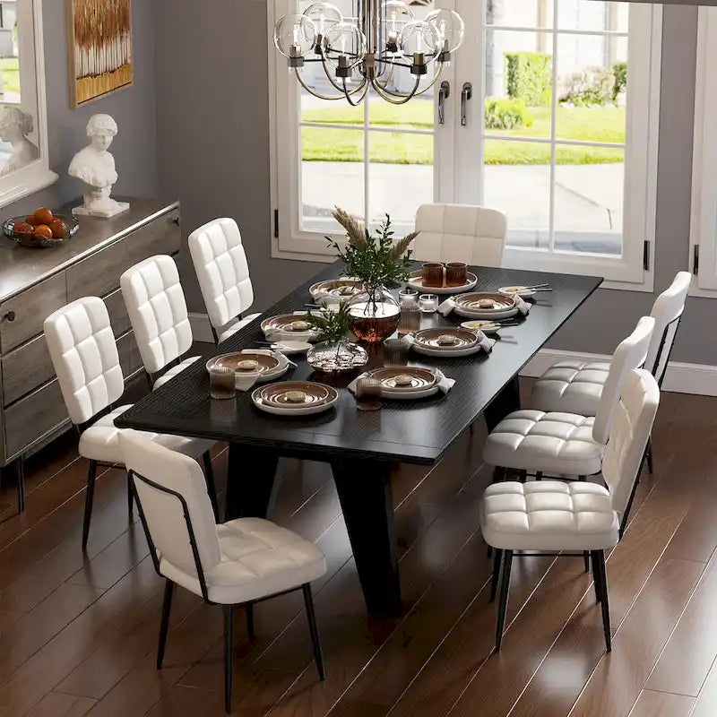 Moderne eetkamerstoelen, set van 2/4/6/8, gestoffeerde keukenstoelen met dik kussen voor de eetkamer