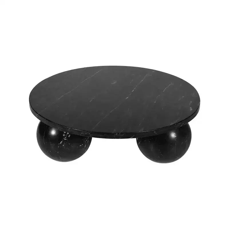 Mesa de centro redonda de mármol con patas esféricas, multicolor, para 4 personas??
