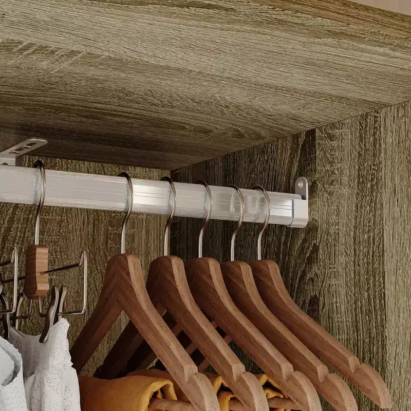 Armoire en rotin Famapy avec 3 tiroirs, placard à 3 portes en rotin respirant, grande armoire de rangement de style champêtre pour chambre
