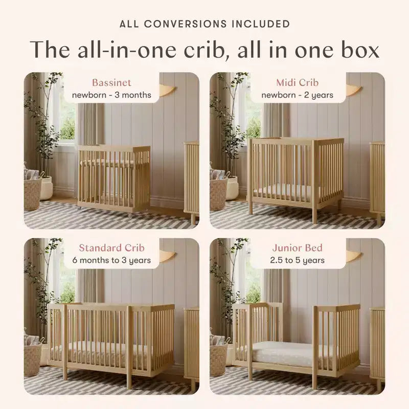 Babyletto Pogo 8-in-1-umwandelbares Kinderbett mit Umbausets für alle Entwicklungsstufen
