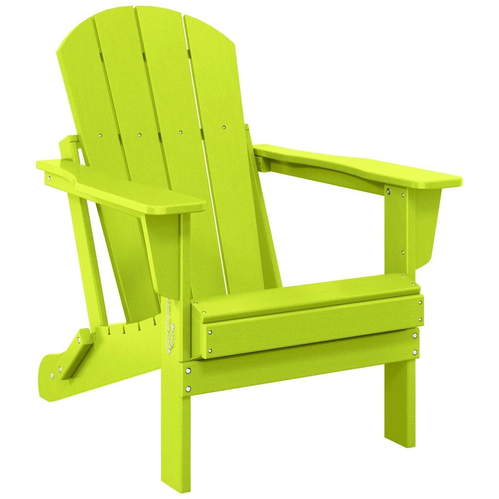Polytrends Laguna Fade Resistant All Weather Outdoor Patio Folding Adirondack Chair