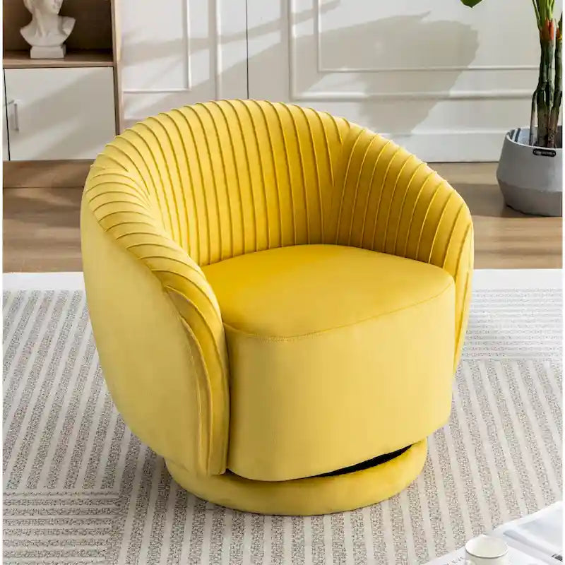 Petit fauteuil pivotant en velours Milvo