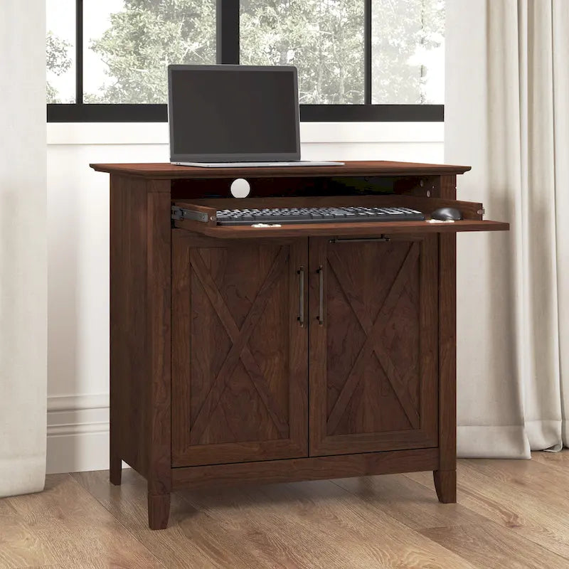Biurko sekretarzyk Key West z szafką do przechowywania marki Bush Furniture