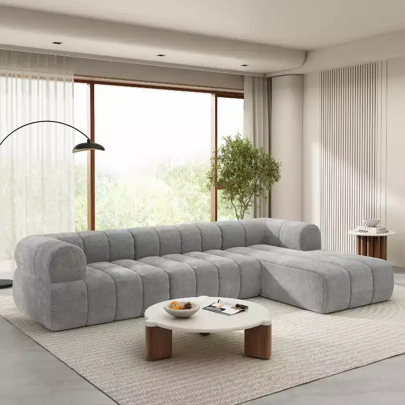 Canapé modulaire moderne en L Christopher Knight Home Keri 122 en mousse haute densité avec dossier bas