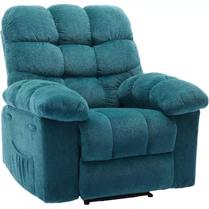 Fotel rozkładany z ręczną regulacją, ergonomiczny fotel z oddychającego materiału i kieszeniami bocznymi, jednoosobowa sofa, odpowiednia do salonu lub sypialni