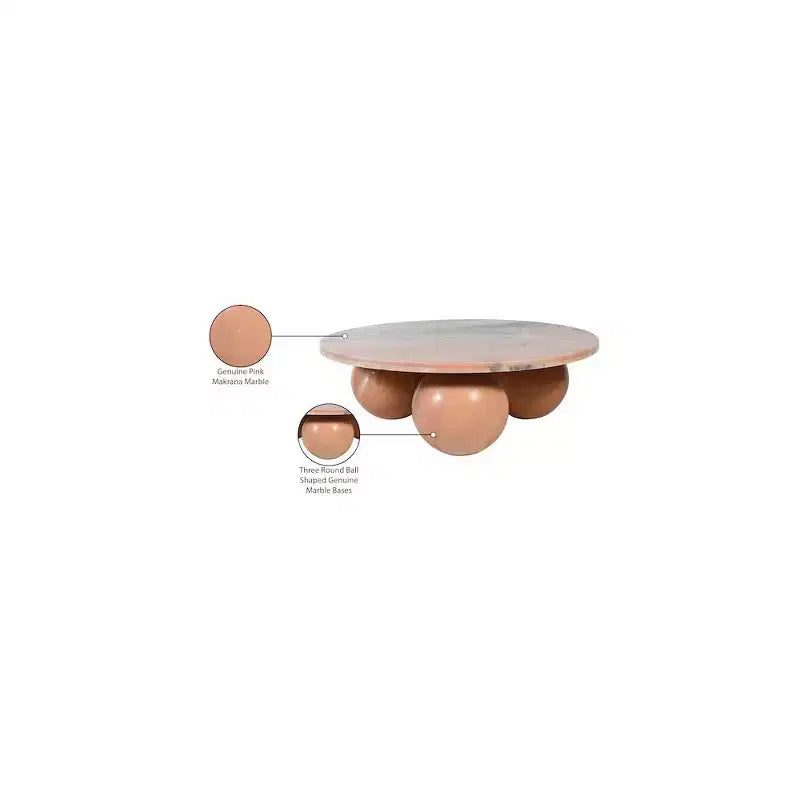 Mesa de centro redonda de mármol con patas esféricas, multicolor, para 4 personas??