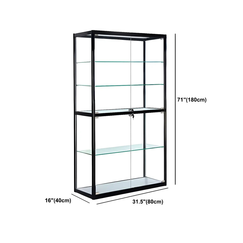 Moderine rechteckige Vitrine aus schwarzem Glas