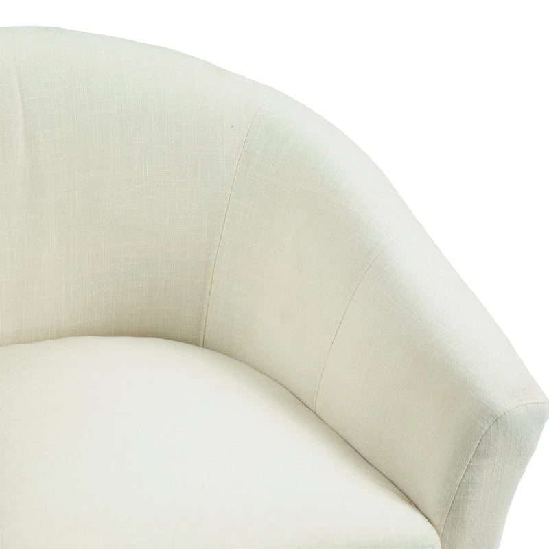 2er-Set moderne Leinen-Sessel im Fassdesign, Clubsessel
