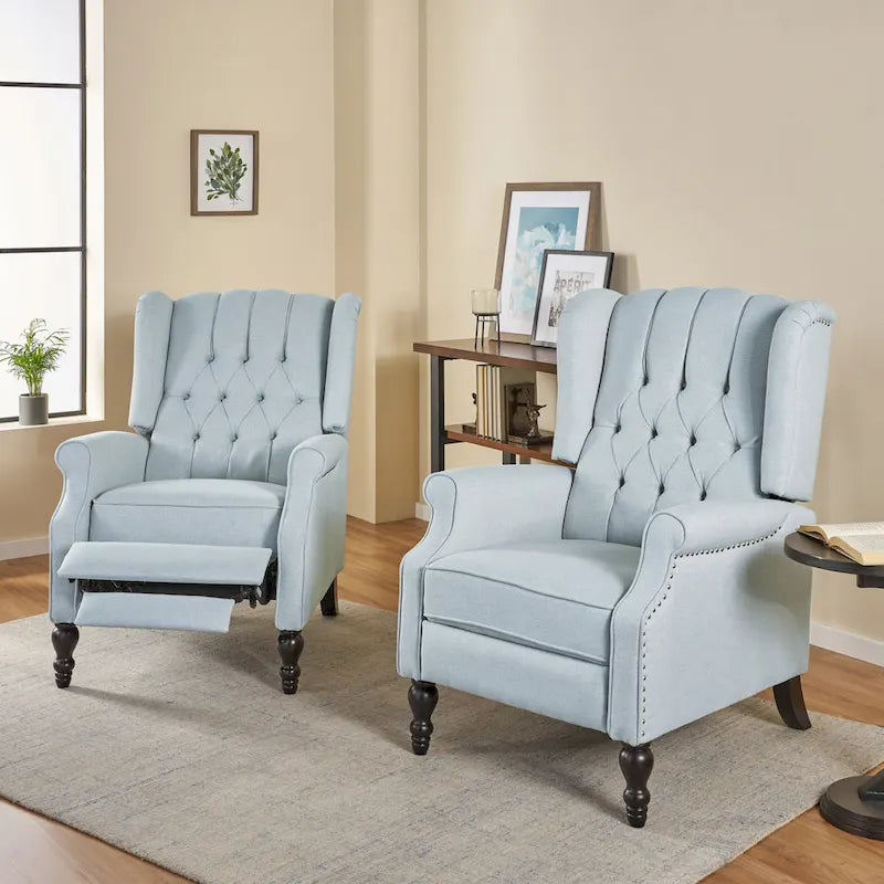 Fauteuils inclinables en tissu capitonné Walter (lot de 2) par Christopher Knight Home