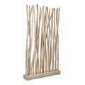 JONATHAN Y Tranquil, séparateur de pièce simple panneau en branches de teck fabriquées à la main, style bohème côtier, 39 l x 68 h