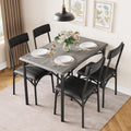Ensemble de table à manger rectangulaire pour 4 personnes avec chaises rembourrées