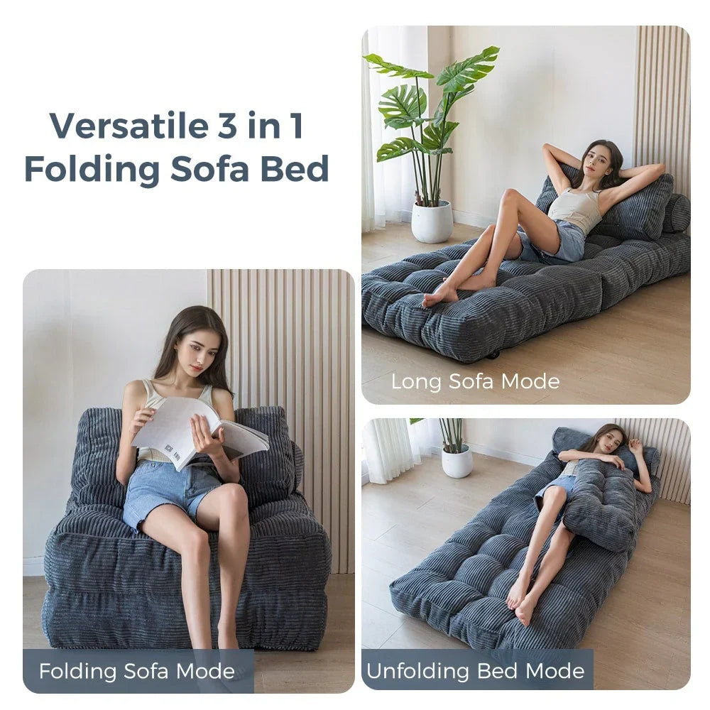 8 Corduroy vouwbare slaapbank, eenpersoons