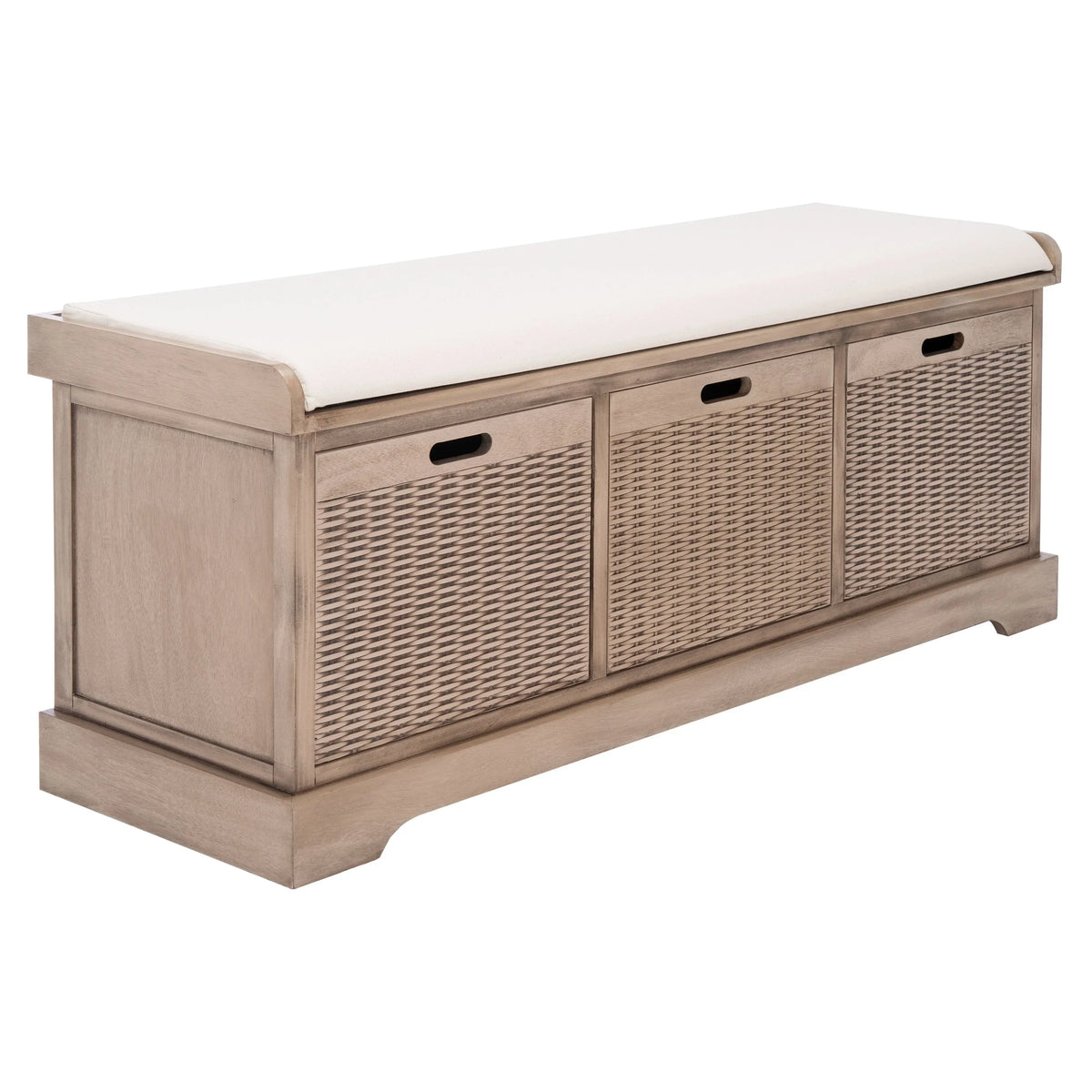 SAFAVIEH Fiorello minderli, 3 çekmeceli depolama pufu - 47.3 W x 15 L x 19 H - 47Wx15Dx19H