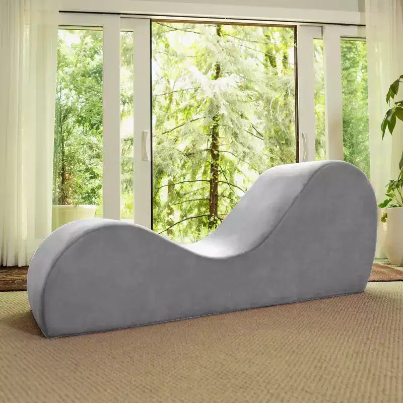 Avana elegante Chaiselongue für Yoga – in den USA gefertigt – ideal für Dehnübungen, Entspannung, Training und mehr, 60T x 18B x 26H Zoll, Hellgrau