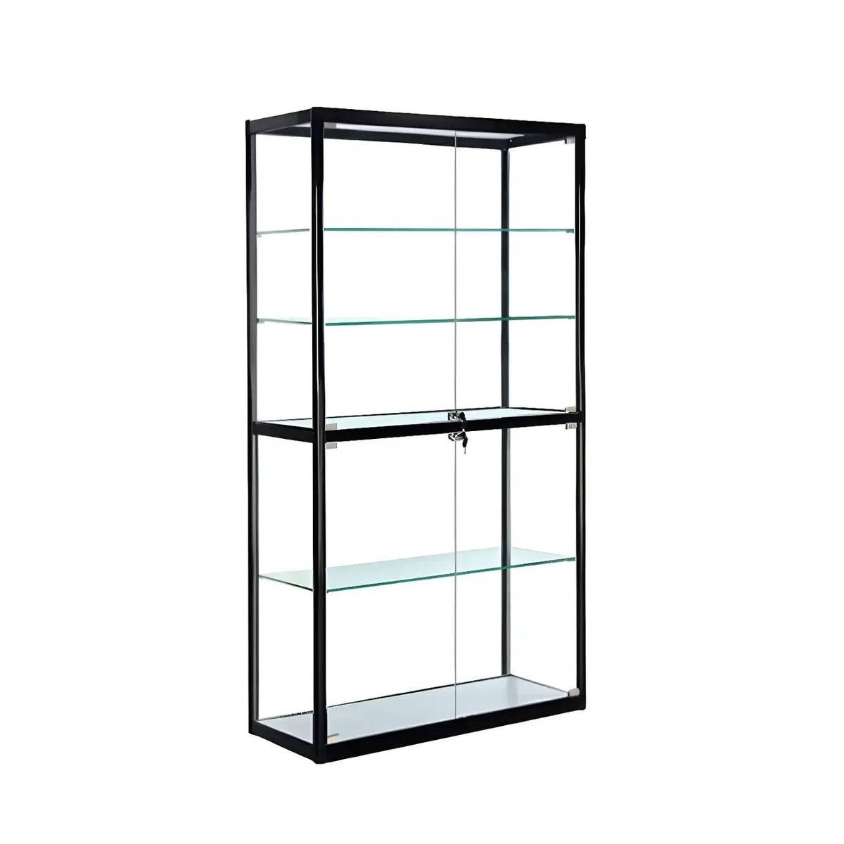 Moderine rechteckige Vitrine aus schwarzem Glas