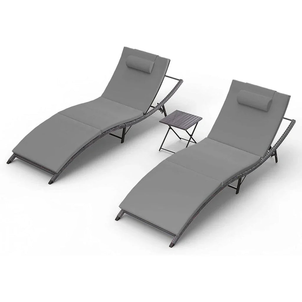 Ensemble de 3 chaises longues d’extérieur Kullavik