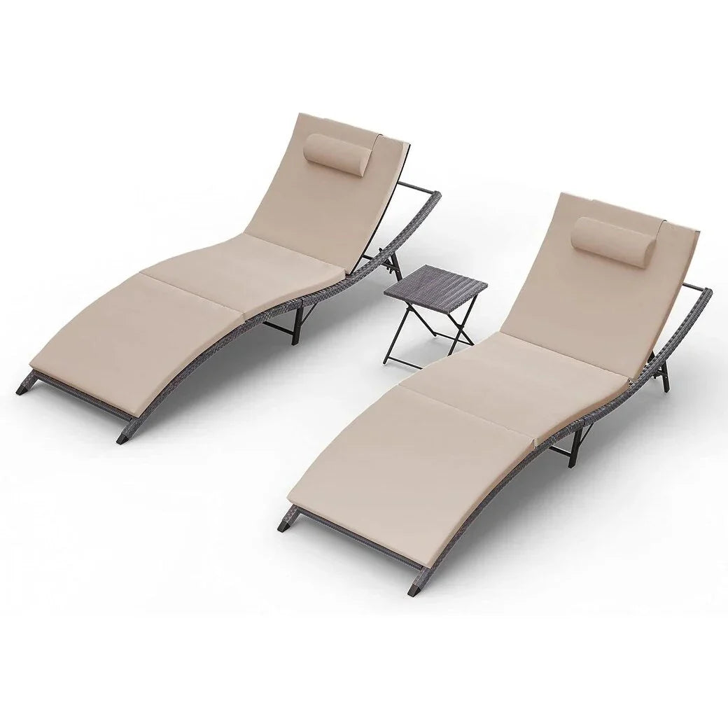 Ensemble de 3 chaises longues d’extérieur Kullavik