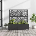MAYEERTY plantenbak met ijzeren trellis, zwart net, stijl 01, 72x47x16in, set van 3