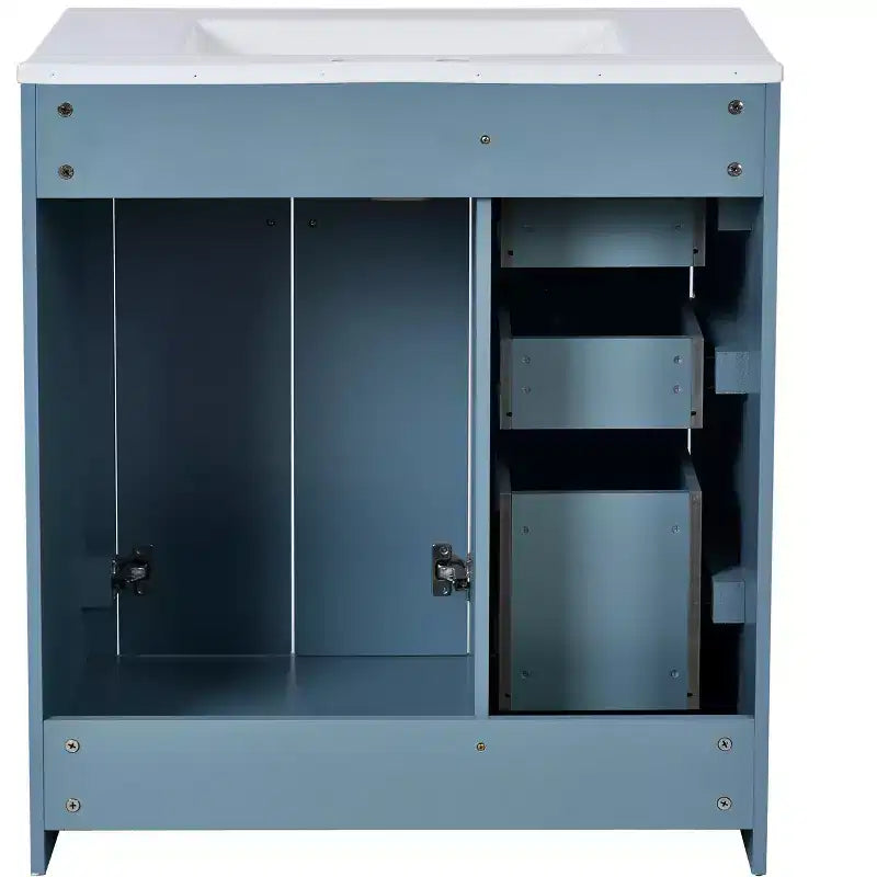 Meuble-lavabo de salle de bains simple de 30 pouces avec meuble et 3 tiroirs ??Noir / Bleu / Vert / Indigo / Blanc