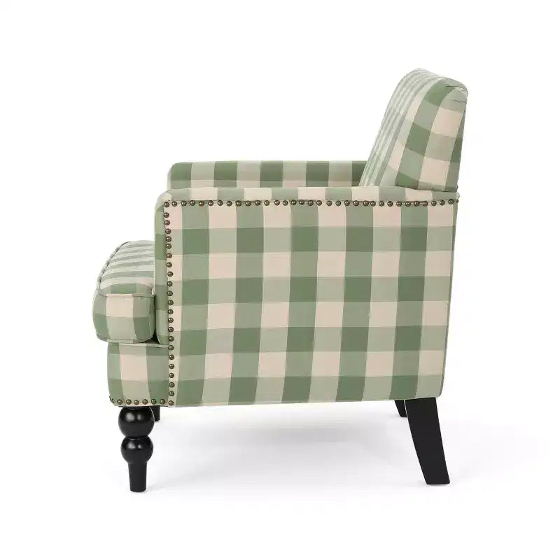 Fauteuil club contemporain Harrison de Christopher Knight Home, rembourré en tissu avec bordure cloutée