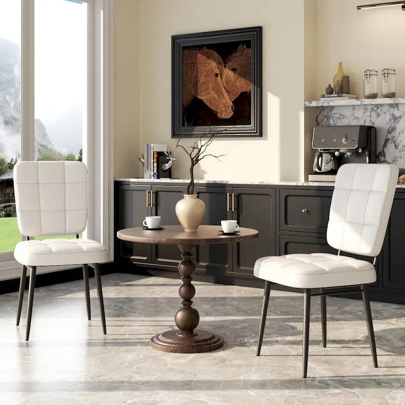 Moderne eetkamerstoelen, set van 2/4/6/8, gestoffeerde keukenstoelen met dik kussen voor de eetkamer