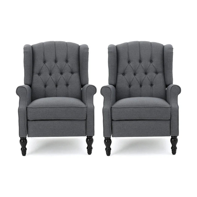 Fauteuils inclinables en tissu capitonné Walter (lot de 2) par Christopher Knight Home
