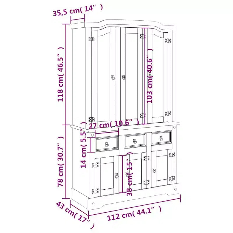 Buffet haut Corona vidaXL