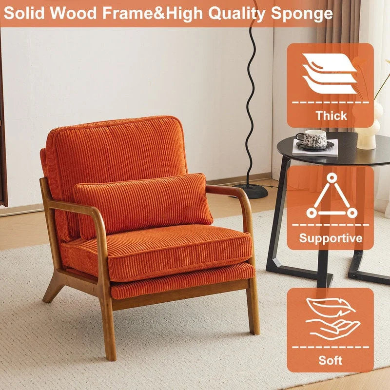 Fauteuil d’appoint rembourré moderne du milieu du siècle