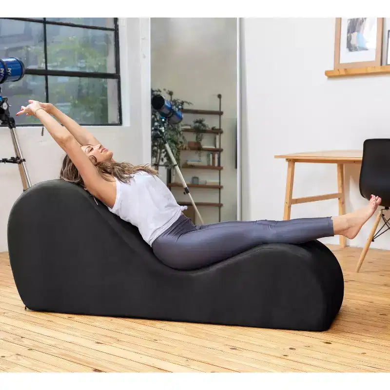 Avana elegáns heverő jógához – az USA-ban készült – kiváló nyújtáshoz, relaxációhoz, testmozgáshoz és még sok máshoz, 60D x 18W x 26H hüvelyk, világosszürke