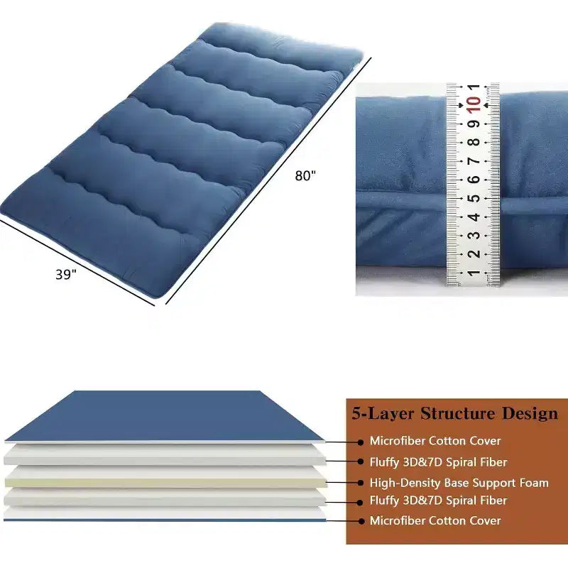Japanische Futonmatratze, faltbare Schlafunterlage für den Boden, Tatami-Matte für Zuhause, Campingmatratze