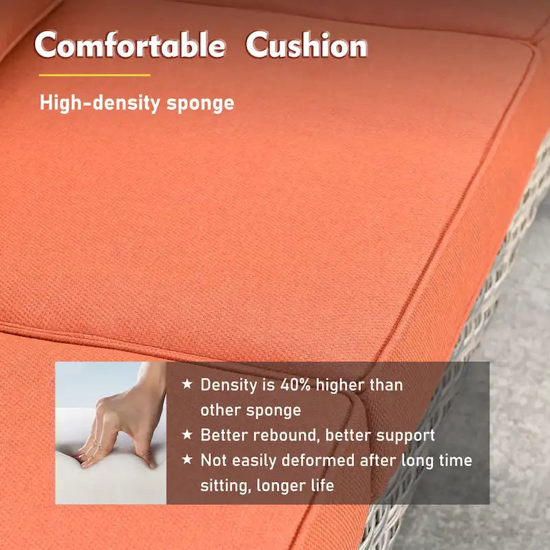 XIZZI 9 parçalı dış mekân veranda mobilyası sohbet seti, döner sandalyeli