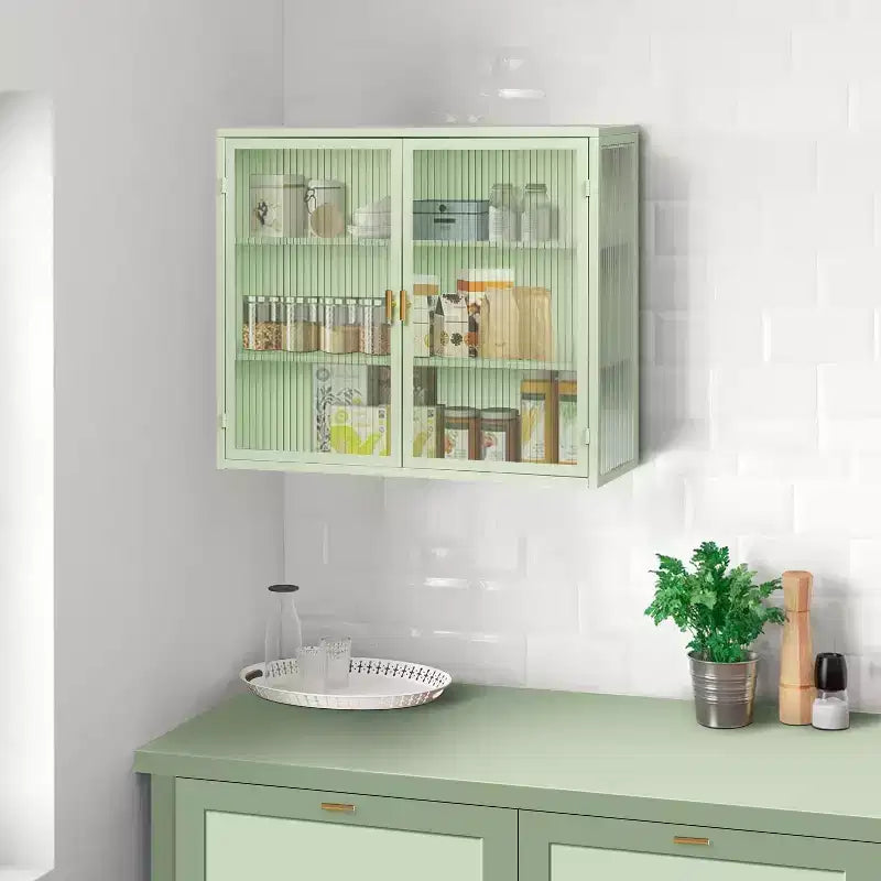 Okak moderne wandkast met 2 deuren, 3 vakken, glazen deuren, voor hal/eetkamer/woonkamer/keuken