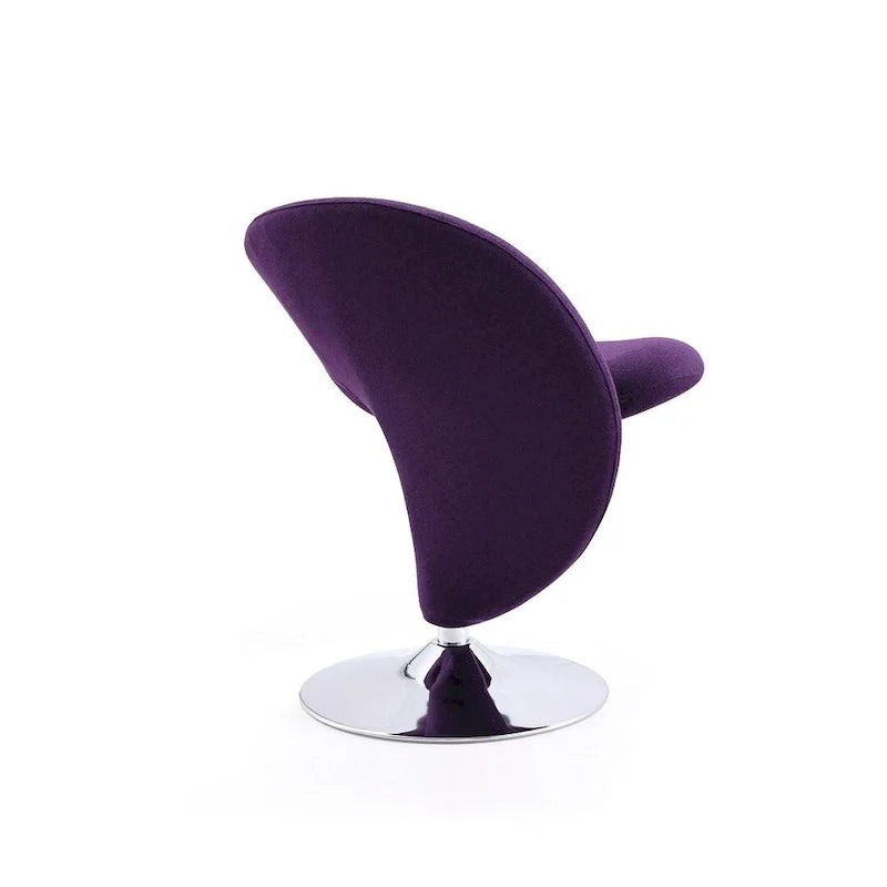Manhattan Comfort Curl draaibare accentstoel van chroom en wolmix (set van 2)