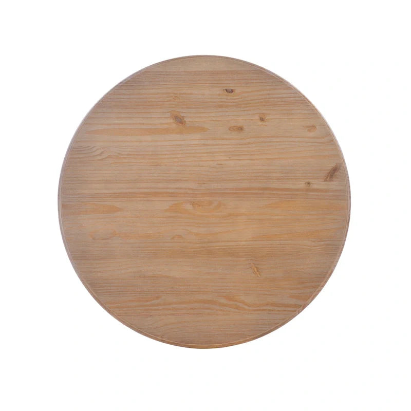 Table piédestal ronde en bois massif