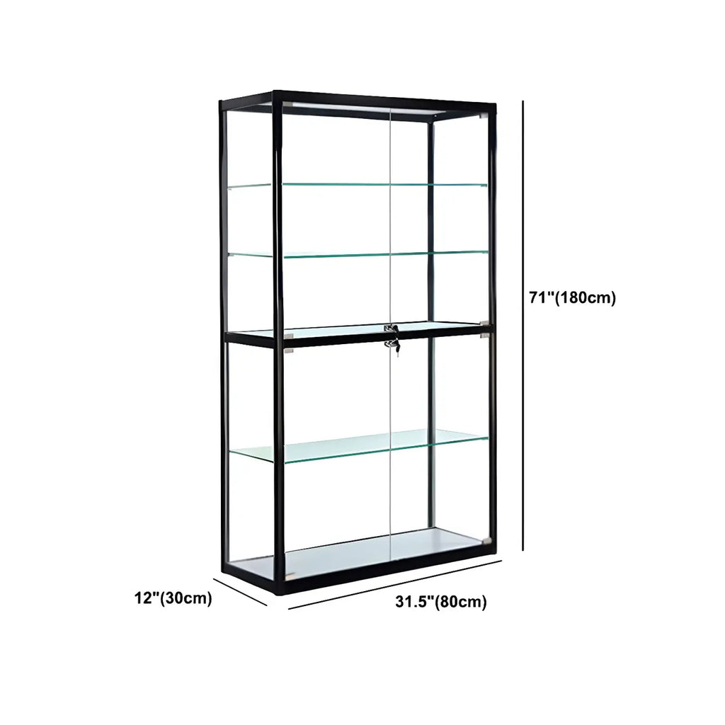 Moderine rechteckige Vitrine aus schwarzem Glas