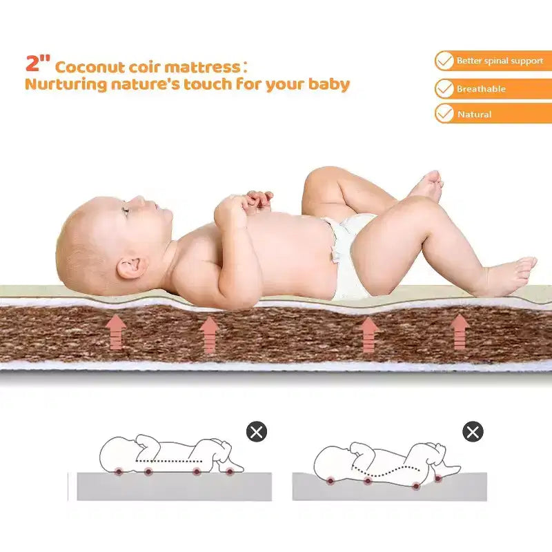 JOYMOR 8-in-1-Umbaubabybett, inklusive 2 Matratzen, umwandelbar in Stubenwagen, mittelhohes Babybett, großes Babybett, Tagesbett, Kleinkinderbett und Laufstall