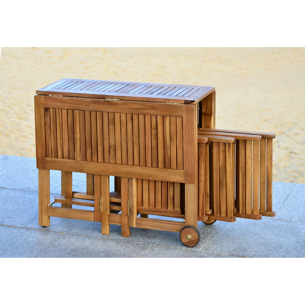 SAFAVIEH Brandy 5-delige tuinmeubelset met eettafel - 43B x 35D x 29H